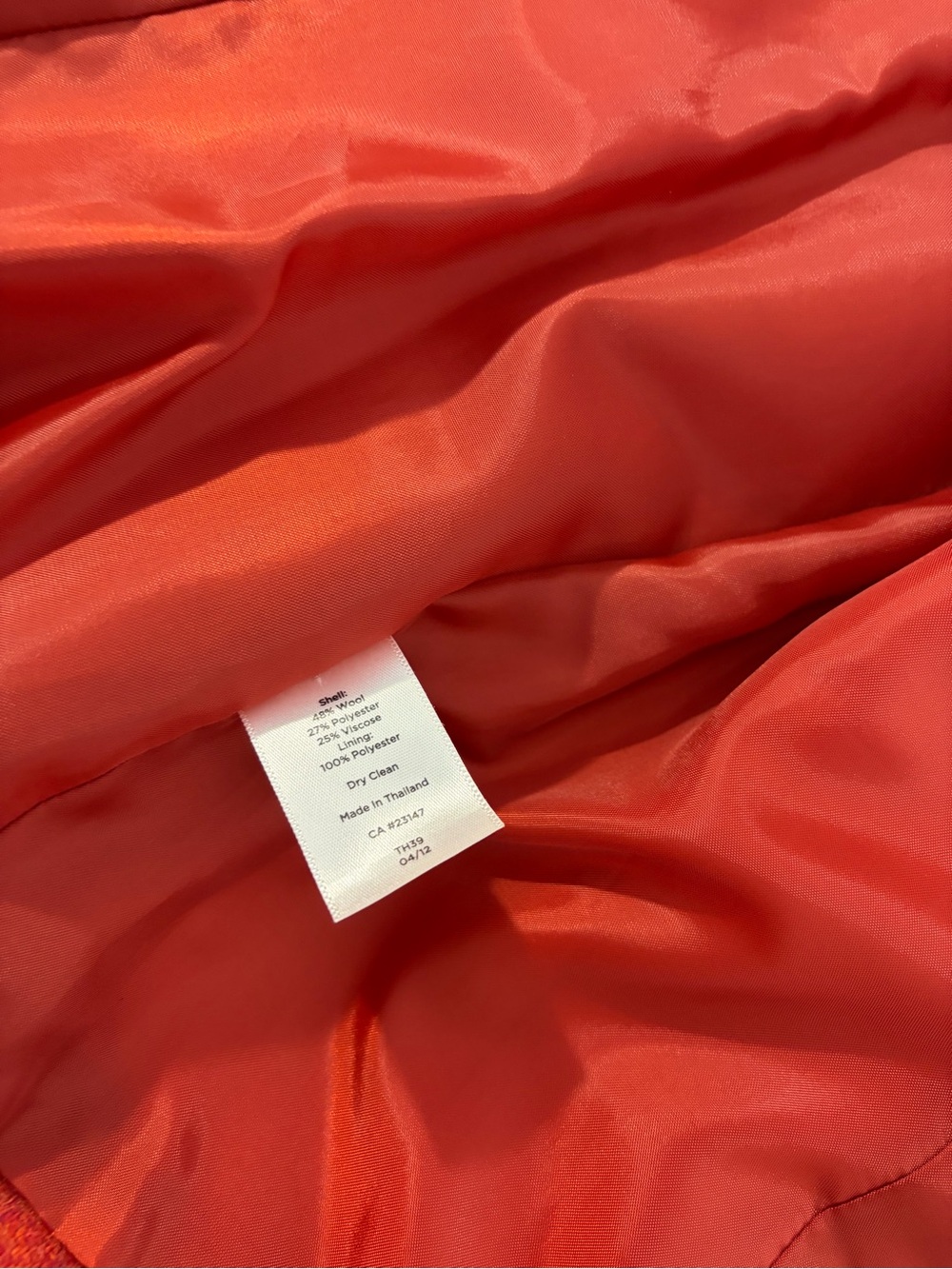 Talbots Petites 8P Rust Orange Wool Blend Blazer Academia Preppy - Picture 10 of 10